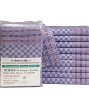 Grubenhandtuch Baumwolle blau/weiß/rot 10er-Pack