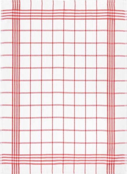 Kracht Küchenhandtuch Waffelpiqué Karo Baumwolle 50 x 70 cm rot