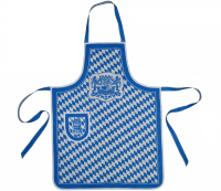 Latzschürze Bayerisch Bierfass weiß/blau