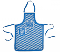 Latzschürze Bayerisch Weißwurst weiß/blau