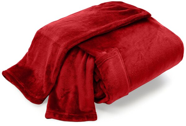 Kuscheldecke Premium mit Ärmeln & Tasche rot