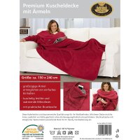 Kuscheldecke Premium mit Ärmeln & Tasche rot