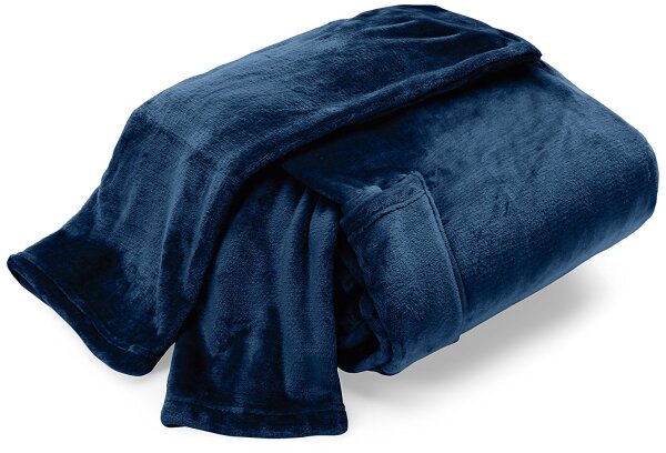Kuscheldecke Premium mit Ärmeln & Tasche blau