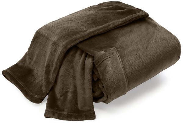 Kuscheldecke Premium mit Ärmeln & Tasche braun