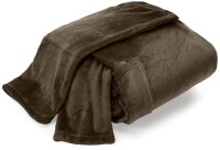 Kuscheldecke Premium mit Ärmeln & Tasche braun