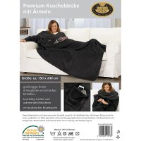 Kuscheldecke Premium mit Ärmeln & Tasche schwarz