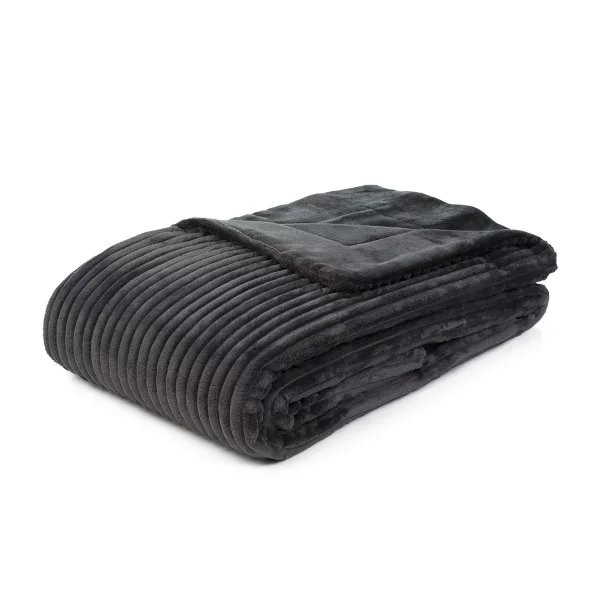 Gözze Kuscheldecke Wohndecke Cord Optik 150 x 200 cm anthrazit