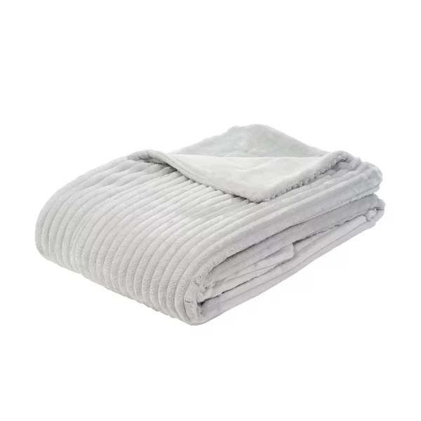 Gözze Kuscheldecke Wohndecke Cord Optik 150 x 200 cm silber