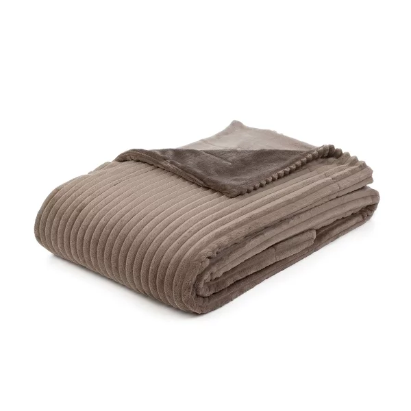 Gözze Kuscheldecke Wohndecke Cord Optik 150 x 200 cm  taupe