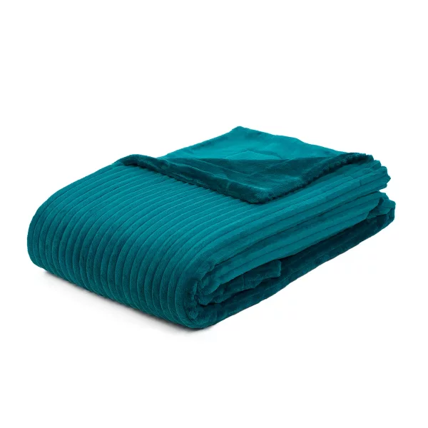 Gözze Kuscheldecke Wohndecke Cord Optik 150 x 200 cm petrol