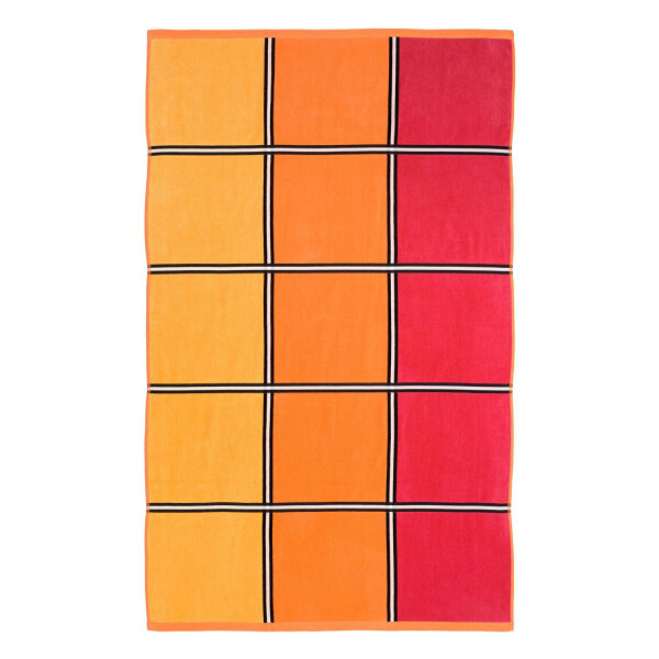Gözze Velours-Jacquard Strandtuch Karo rot