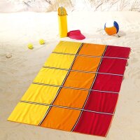 Gözze Velours-Jacquard Strandtuch Karo rot