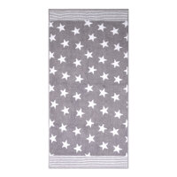 Frottierserie Stars grau Duschtuch (70 x 140 cm)