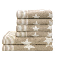 Frottierserie Stars sand Handtuch (50 x 100 cm)