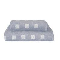 Frottierserie Karo silber Handtuch (50 x 100 cm)
