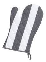 Ofenhandschuh Küchenserie Blockstreifen grau