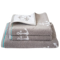 Frottierserie MARITIM Nautik Handtuch (50x100 cm) kiesel (109)